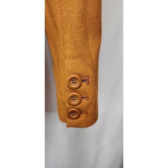 Fossil Womens Single Breasted Jacket Blazer Yellow Mustard Notch Lapel Size S - Picture 6 of 8